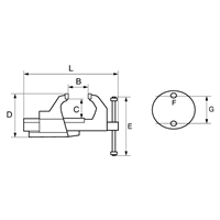Skruvstycke med fyrkantig guide