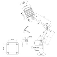 LED Maskinbelysning "LYRA" IP65 190x270 mm AC+DC 24V