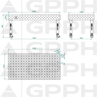 GPPH Svetsbord PRO | 2000x1000mm | Ø16 | Diagonalt rutnät | Hjul