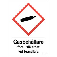 DEKAL GASBEH FÖRS I SÄKERHET VINYL 105X148MM