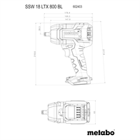 SSW 18 LTX 800 BL | 800Nm Mutterdragare | Batteri 18V Solo