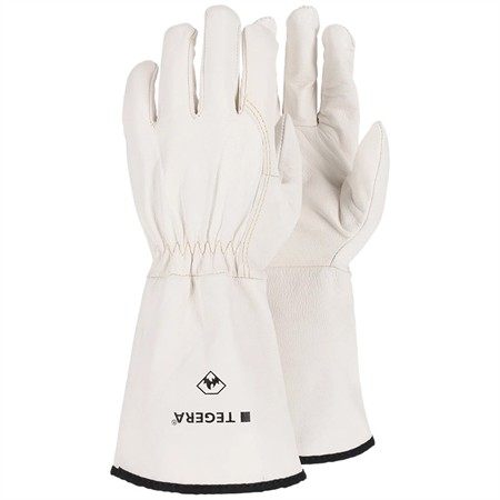 Svetshandske, veg garv oxnarv, krage, naturfärgad stl 10